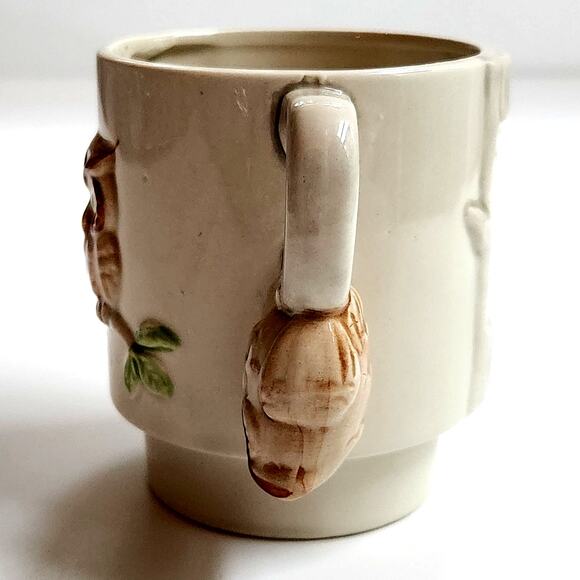 Vintage 1980s Enesco Owl Stacking Mug – 3D Ceramic Coffee Cup - Mom Tree Carving - Picture 5 of 13